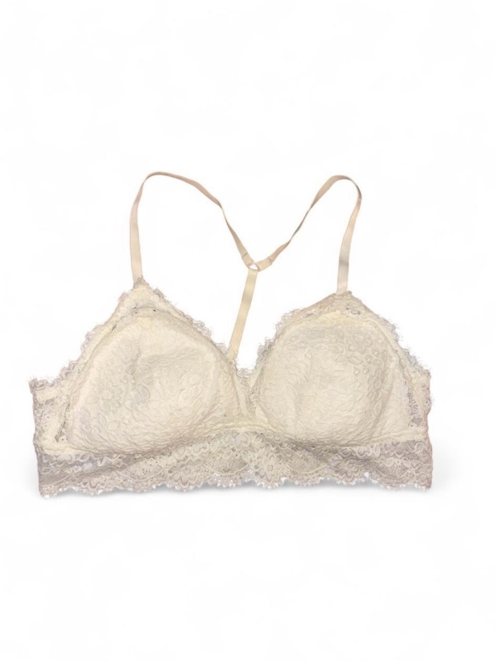 aerie Cream Lace Bralette with Racerback Detail